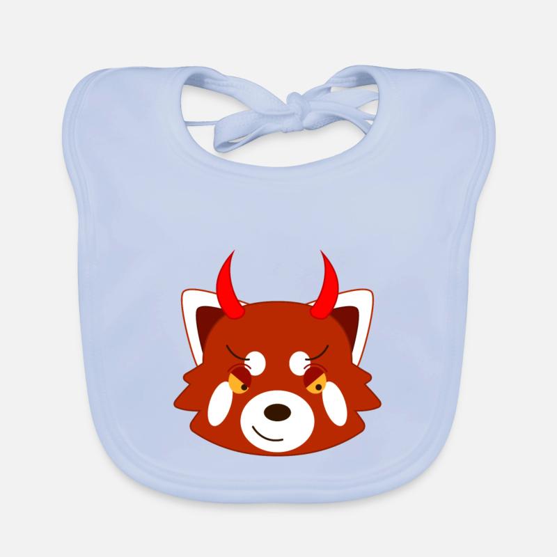 Red panda disguised as a devil for Halloween Organic Baby Bibs