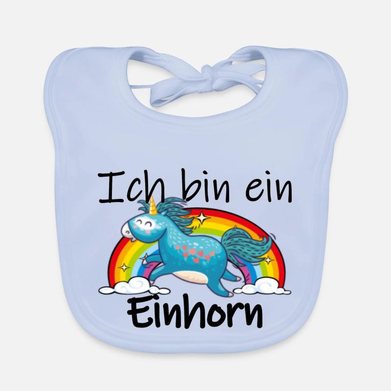 Ich bin ein Einhorn mit Regenbogen Baby Bio-Lätzchen