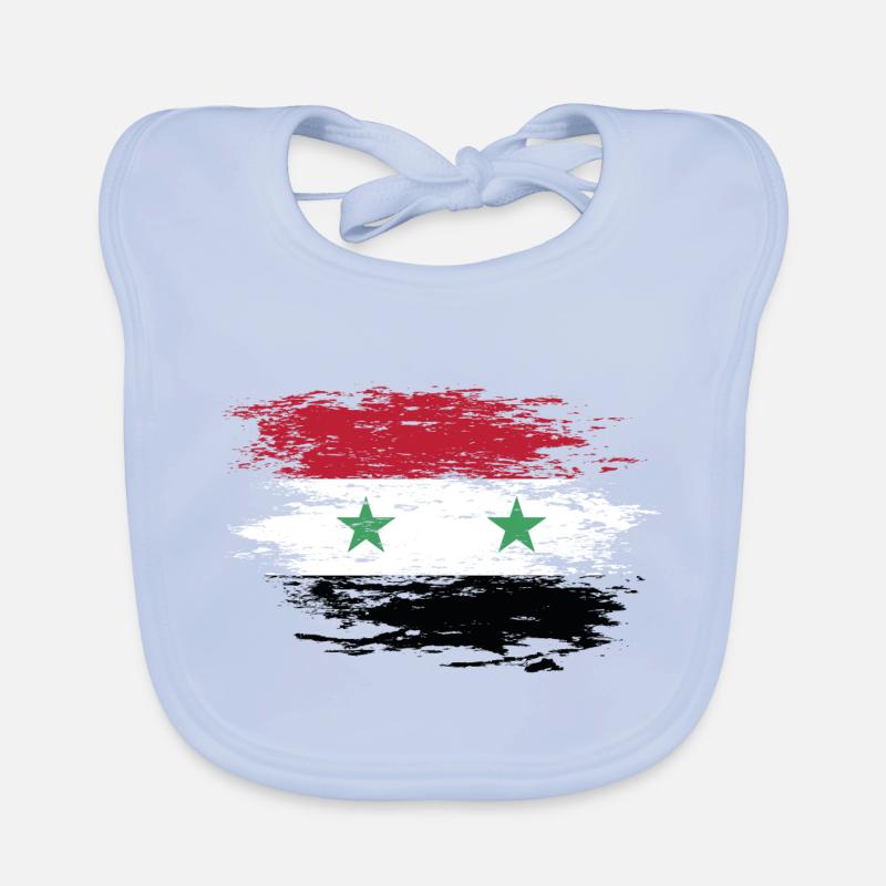 Syria flag used Organic Baby Bibs