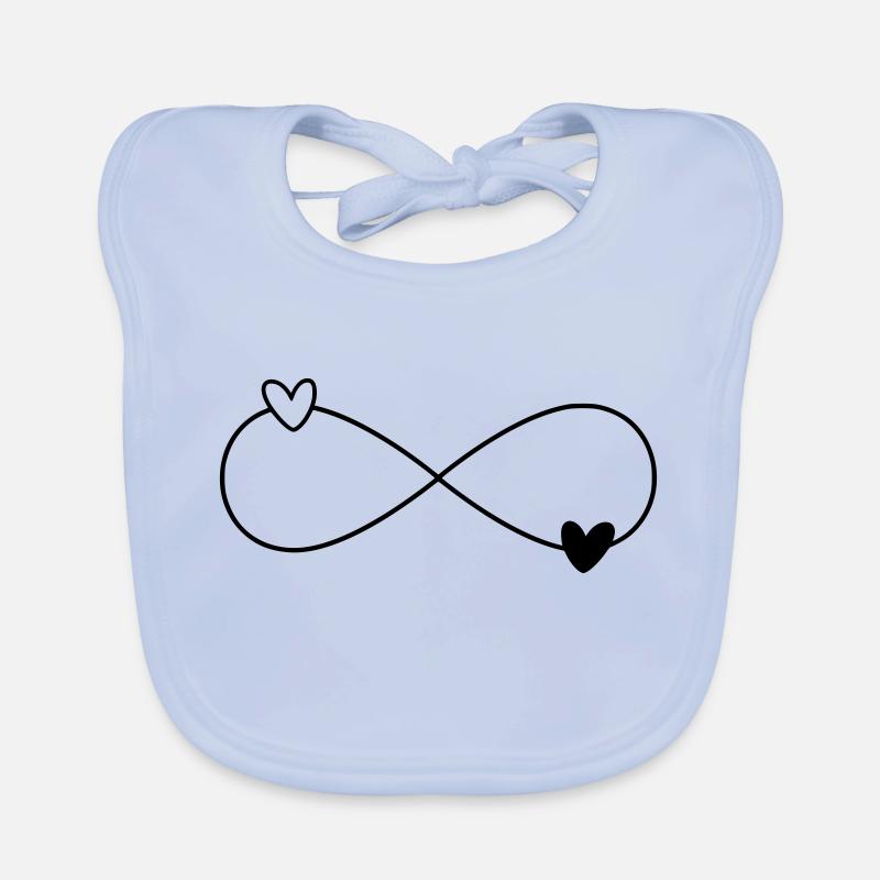 Infinity Coeurs Noir Blanc Bavoir bio Bébé