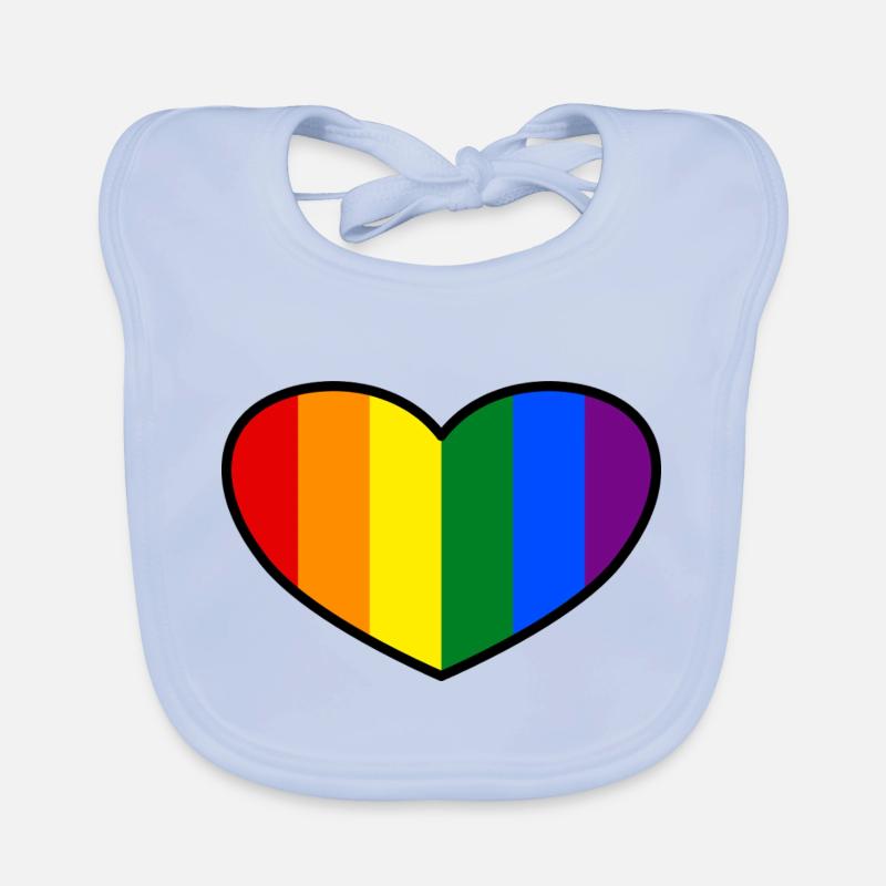 Pride Flag heart Organic Baby Bibs