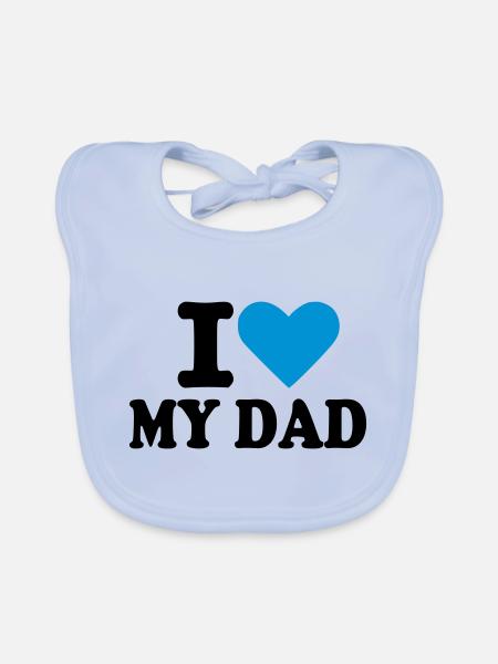 Dad - Père - Bavoir bio Bébé - bleu ciel - Devant