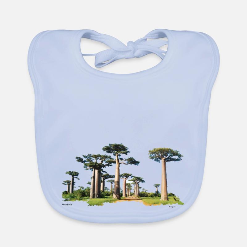 Baobab - Bavoir bio Bébé - bleu ciel