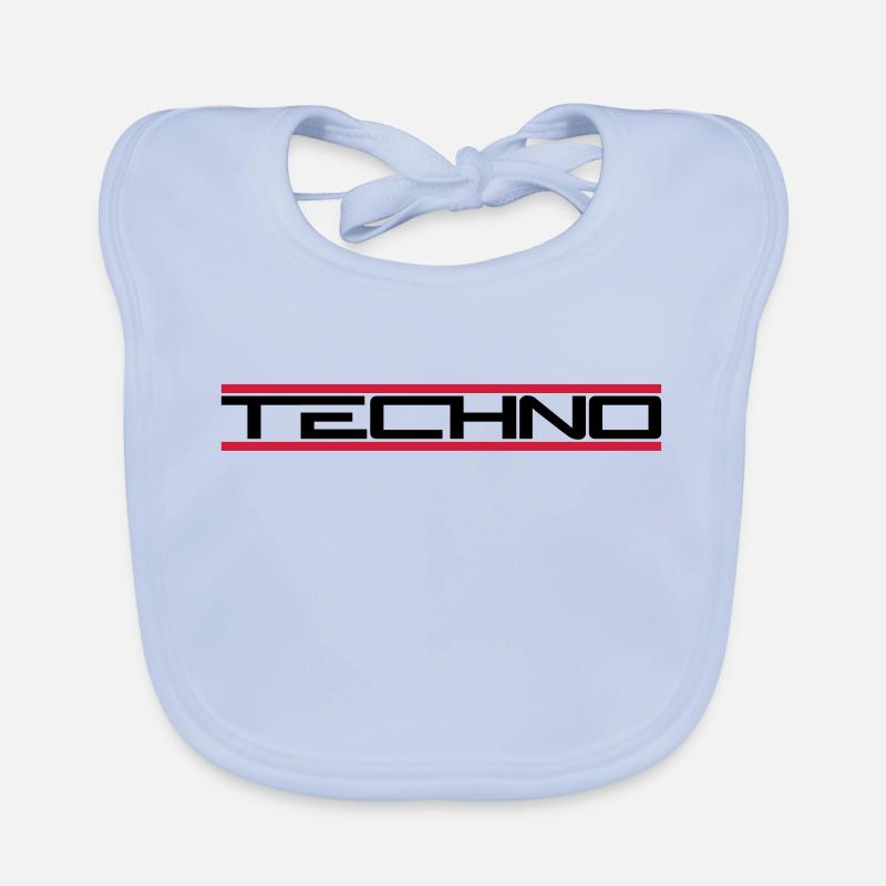Barres techno rouges Bavoir bio Bébé