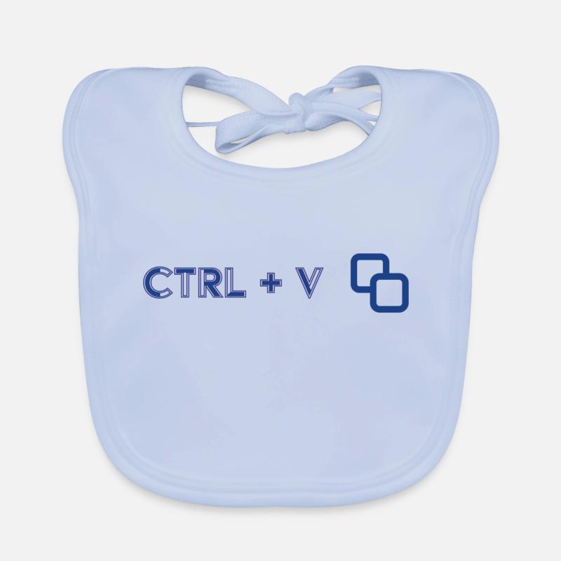 Ctrl V - Jumeaux / Jumelles - Bavoir bio Bébé - bleu ciel