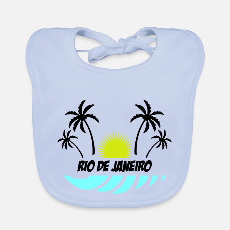 Rio de Janeiro - Bavoir bio Bébé - bleu ciel