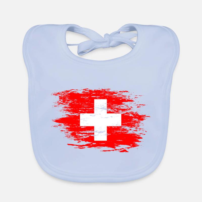 Drapeau suisse utilisé Bavoir bio Bébé