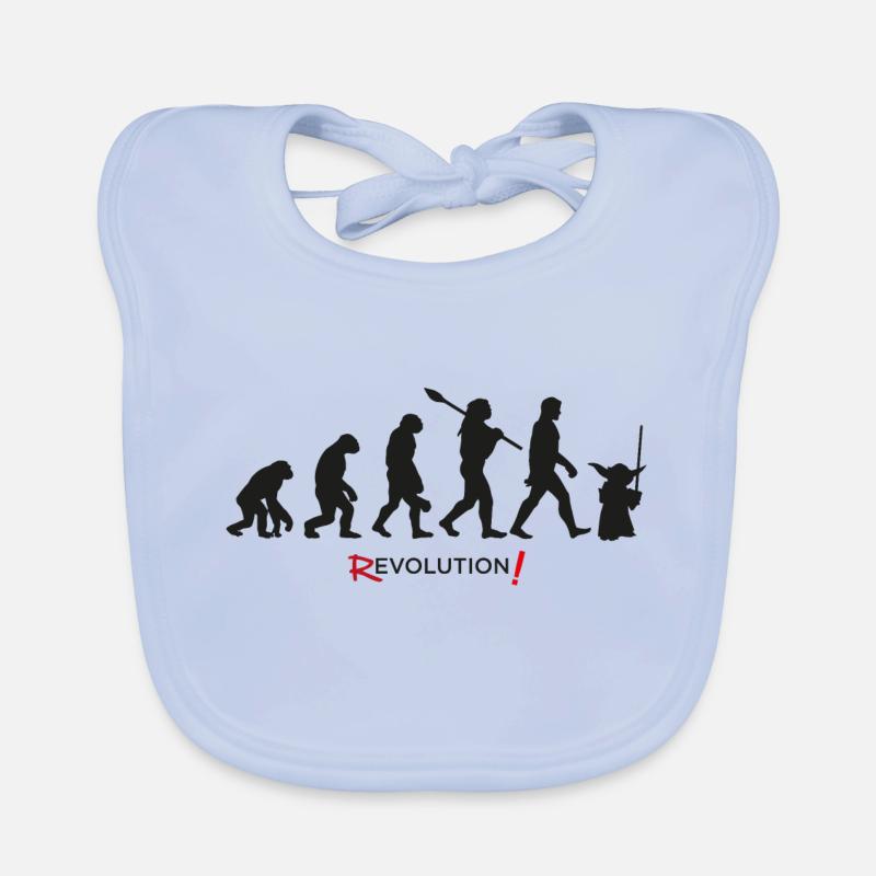 Evolution future science fiction revolution - Organic Baby Bibs - sky blue