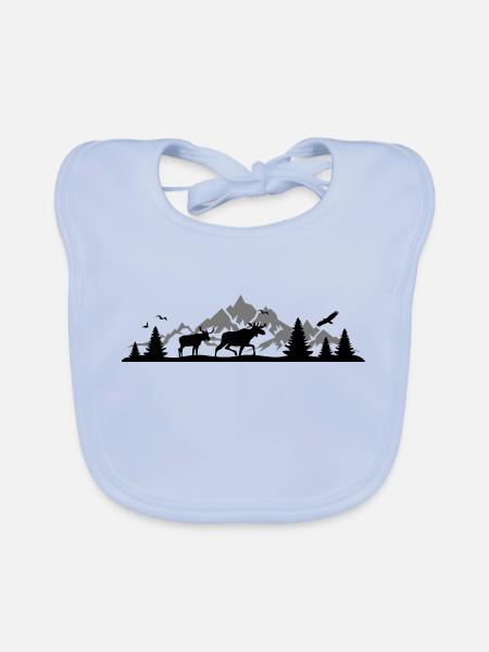 Landschaft - Schweden, Norwegen - Baby Bio-Lätzchen - sky Blue