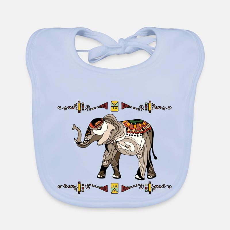 Elefant - Baby Bio-Lätzchen - sky Blue