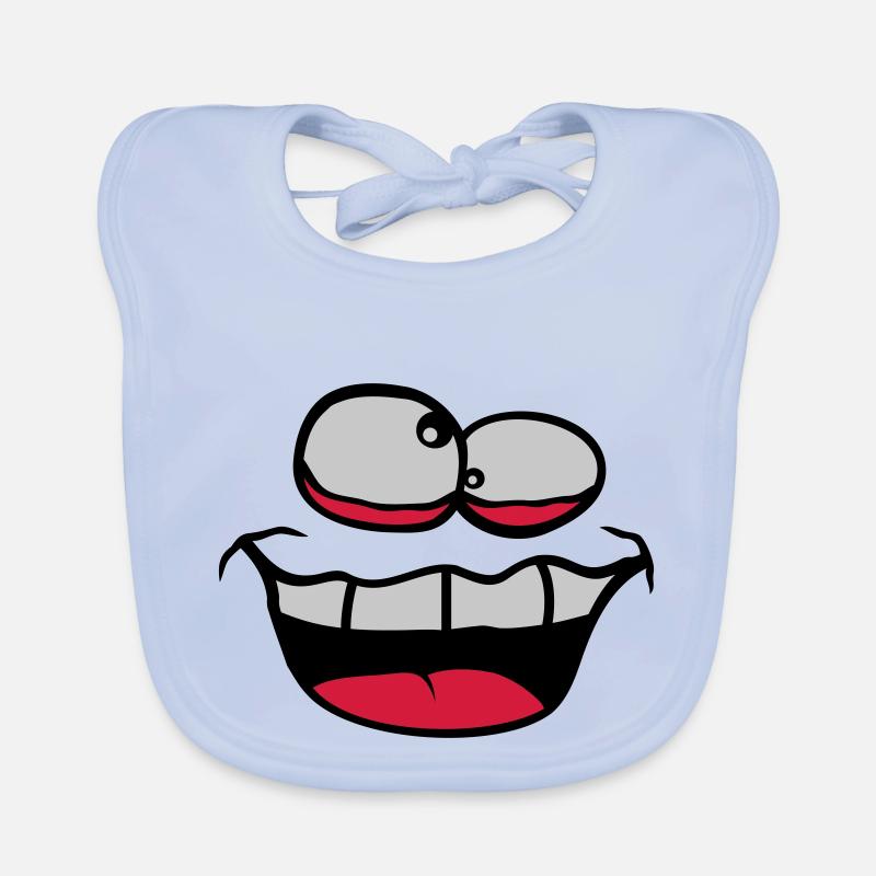 Squinting Crazy Face Organic Baby Bibs
