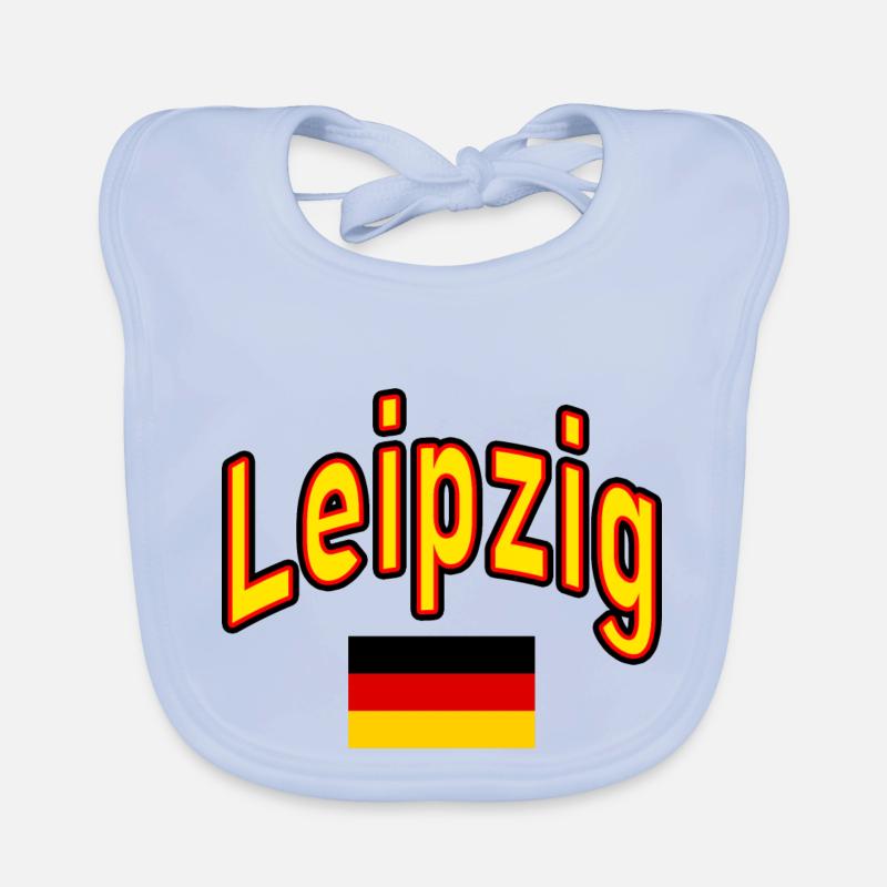 Leipzig germany flag Organic Baby Bibs