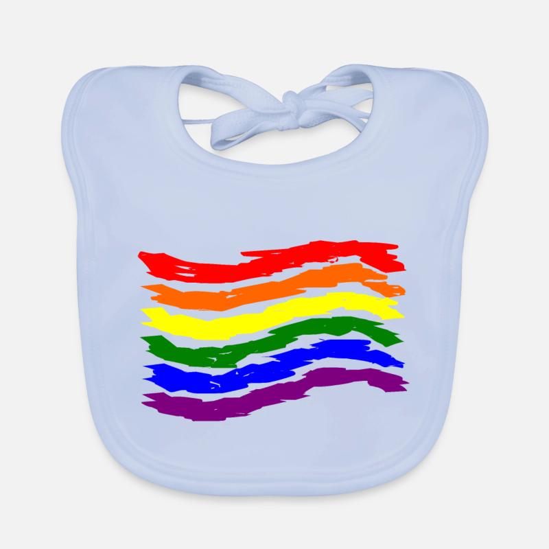 lgbt - Bavoir bio Bébé - bleu ciel