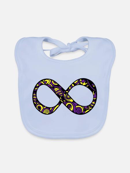 Love By The Sun Dream By The Moon Boho Gift - Organic Baby Bibs - sky blue - Front