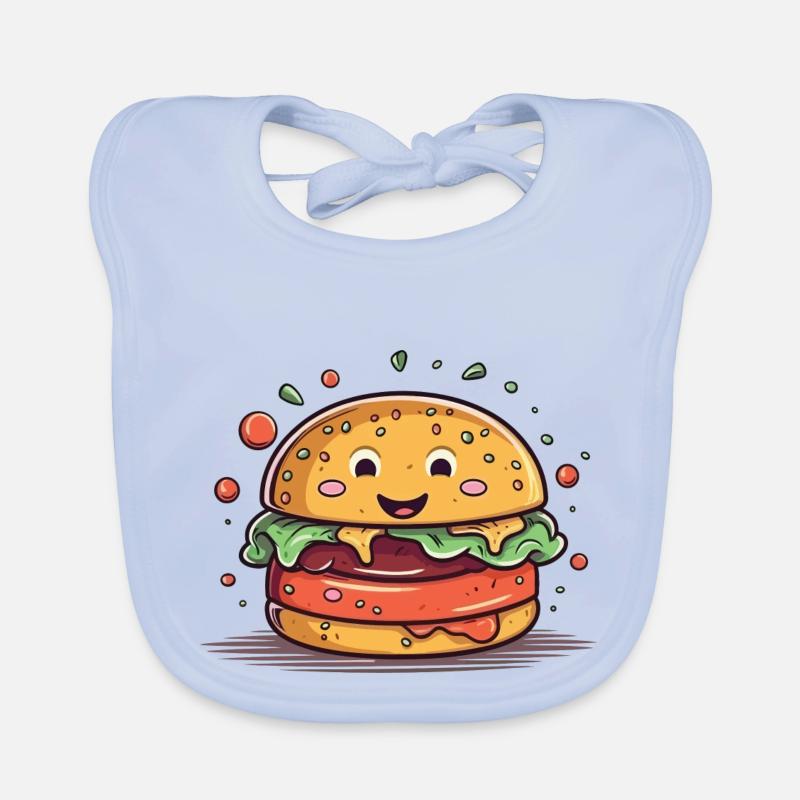 Un burger au visage Bavoir bio Bébé