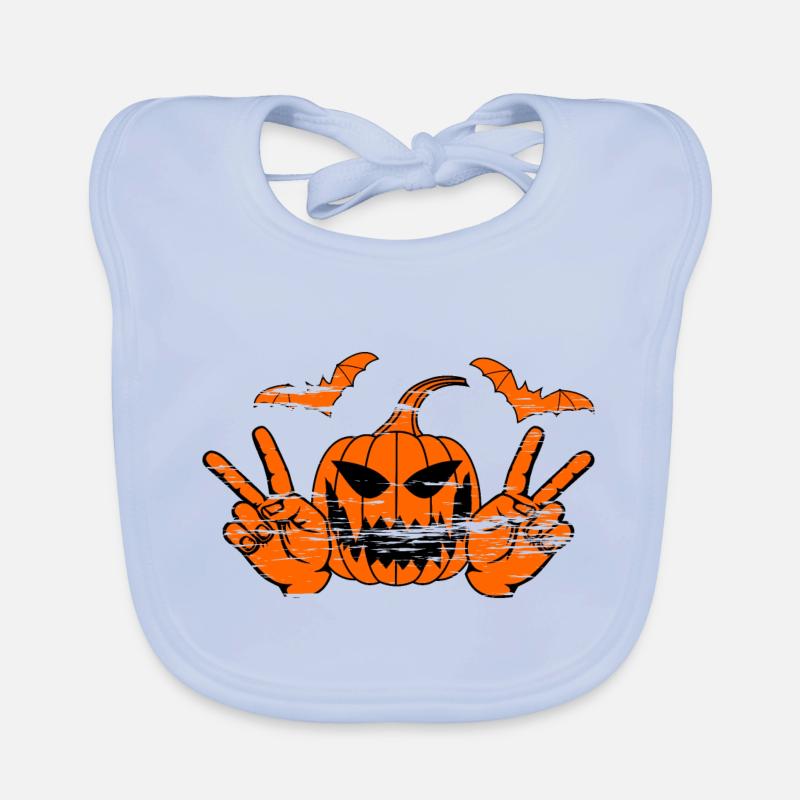 Helloween Frieden Victory Hand Symbol used Baby Bio-Lätzchen