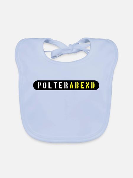Polterabend Polterhochzeit - Baby Bio-Lätzchen - sky Blue - Vorne