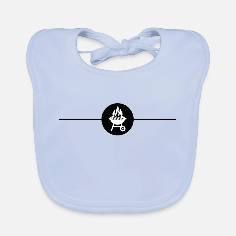 Grill Symbol Grillen Linie Baby Bio-Lätzchen