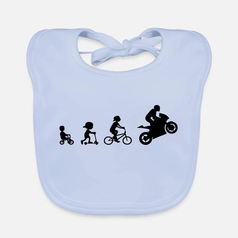 Evolution Biker- Entwicklung Supersportler 1 Baby Bio-Lätzchen