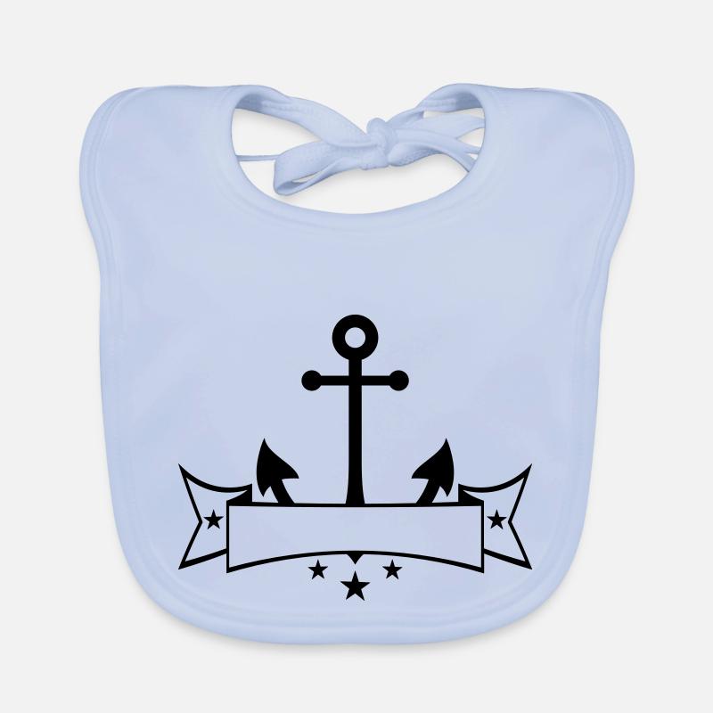banner wappen text schreiben anker boot schiff Baby Bio-Lätzchen