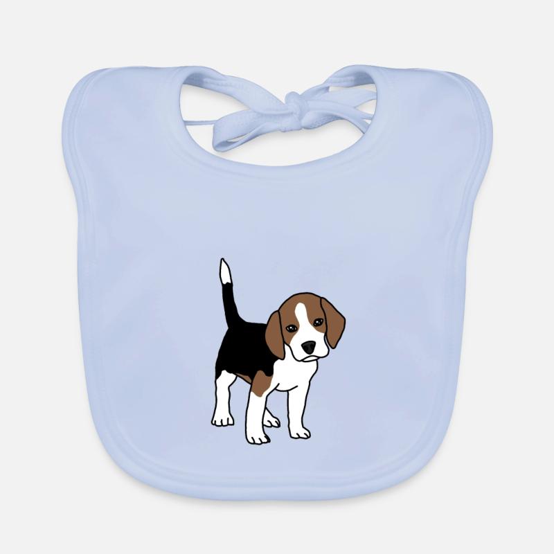 Beagle, chiot, chien - Bavoir bio Bébé - bleu ciel