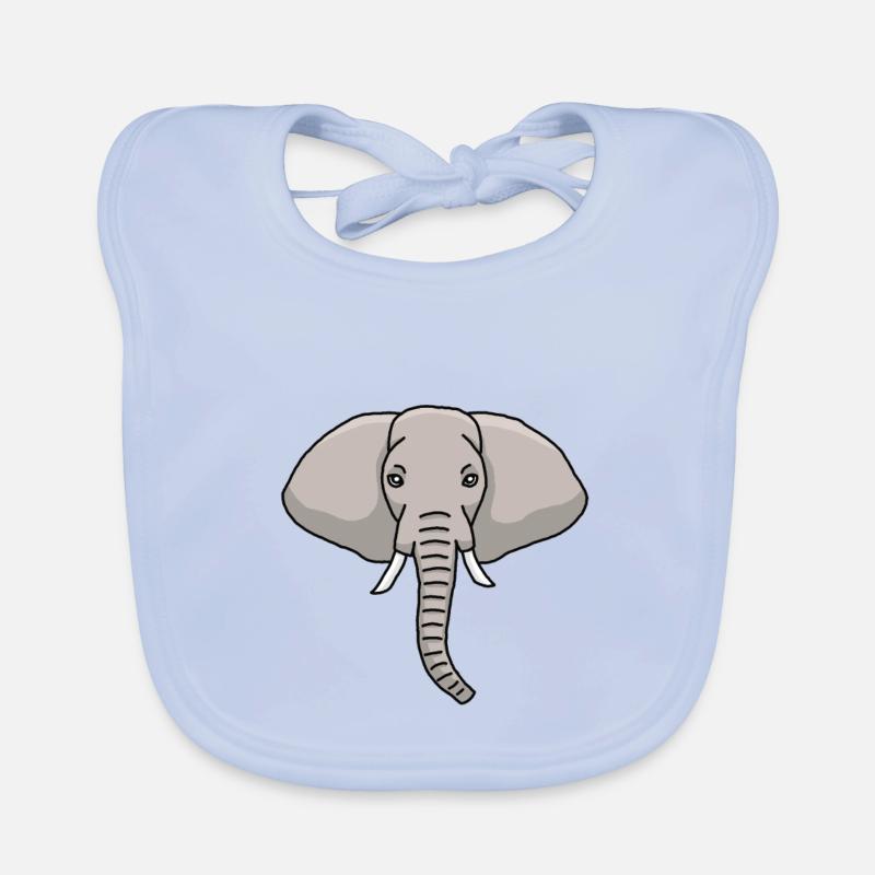 Elephant, head, elephant head, drawing Organic Baby Bibs