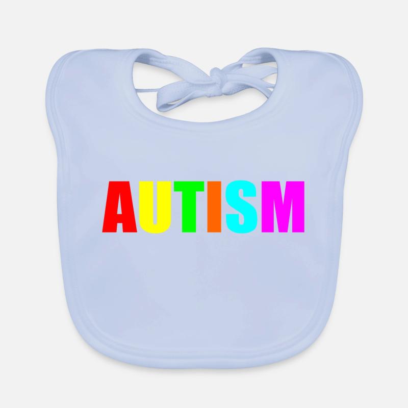 citation autisme - Bavoir bio Bébé - bleu ciel