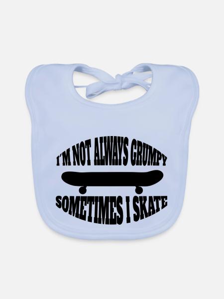 Skateboard Skaten Skateboarding Skater Longboard - Baby Bio-Lätzchen - sky Blue - Vorne