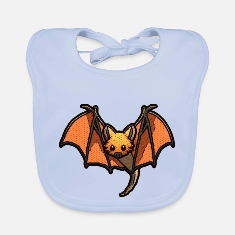 Flughund oder Fledermaus in schöner retro Grafik Baby Bio-Lätzchen