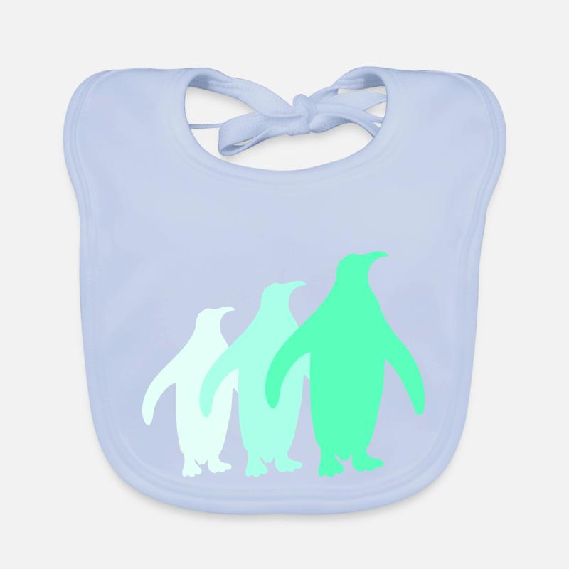 3 Penguins Silhouettes Three Friends Team Row Organic Baby Bibs