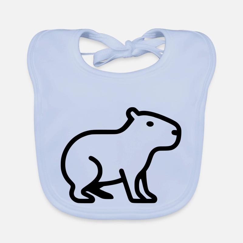 Capybara Minimalist Logo Organic Baby Bibs
