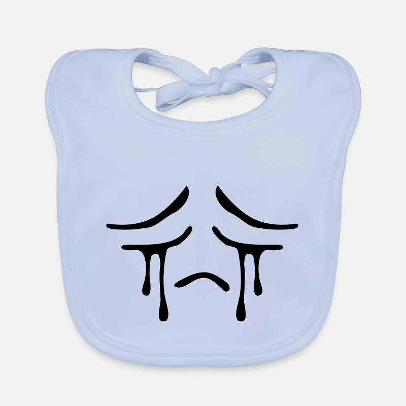 Weeping sad face tears unhappy Organic Baby Bibs