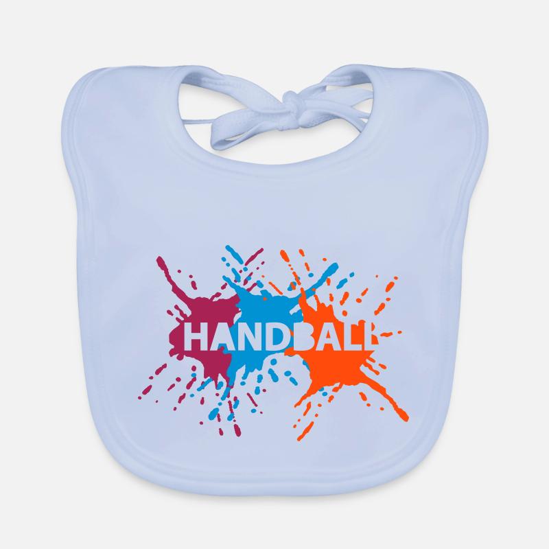 3 Splash Handball - Bavoir bio Bébé - bleu ciel