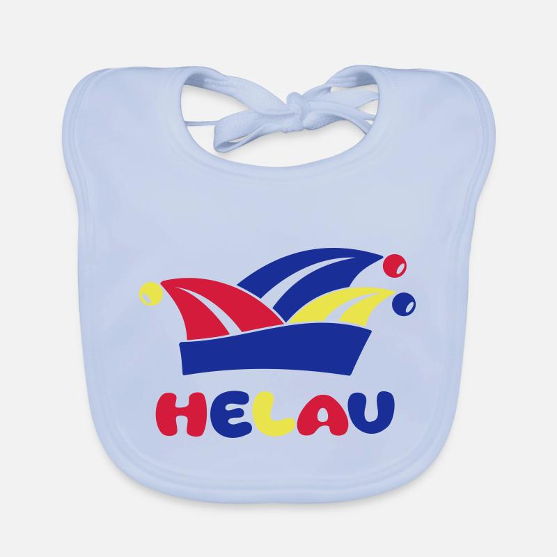 Fasching Narrenkappe Helau 1, 2 oder 3 Farben Baby Bio-Lätzchen