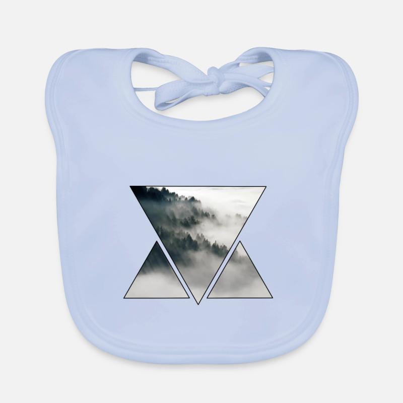 Triangle Fog and Forest Organic Baby Bibs