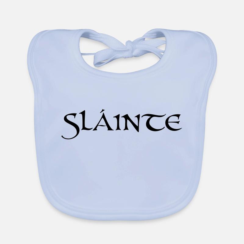 Slainte text de - Baby Bio-Lätzchen - sky Blue