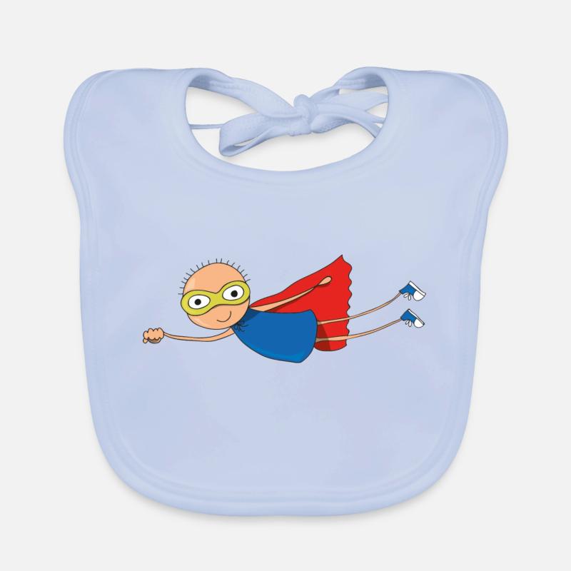 SUPERHERO - Bavoir bio Bébé - bleu ciel