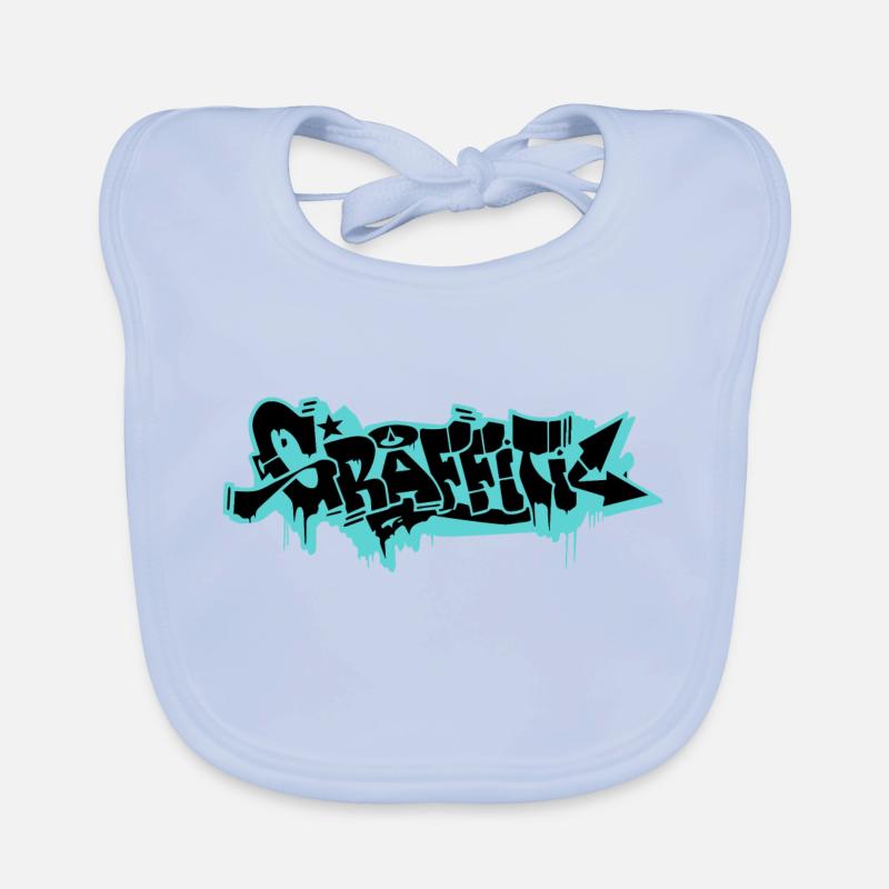 GRAFFITI - Baby Bio-Lätzchen - sky Blue