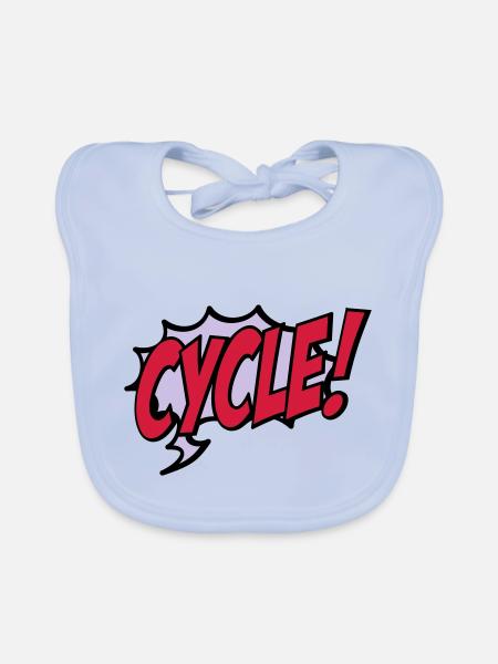 cycle - Organic Baby Bibs - sky blue - Front