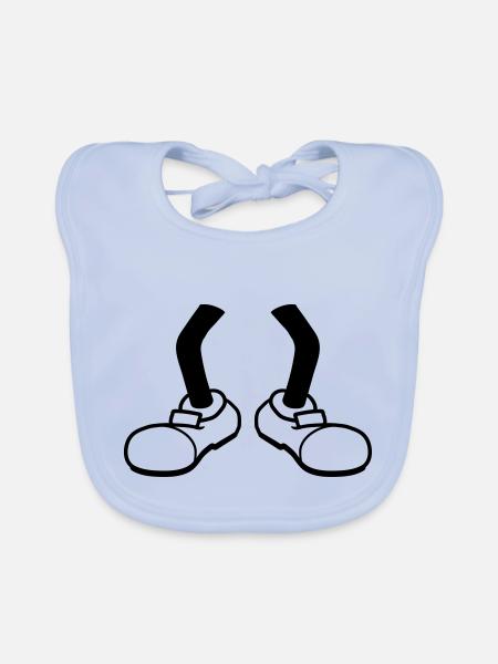 clipart 2 legs without body comic cartoon foot sc - Organic Baby Bibs - sky blue - Front