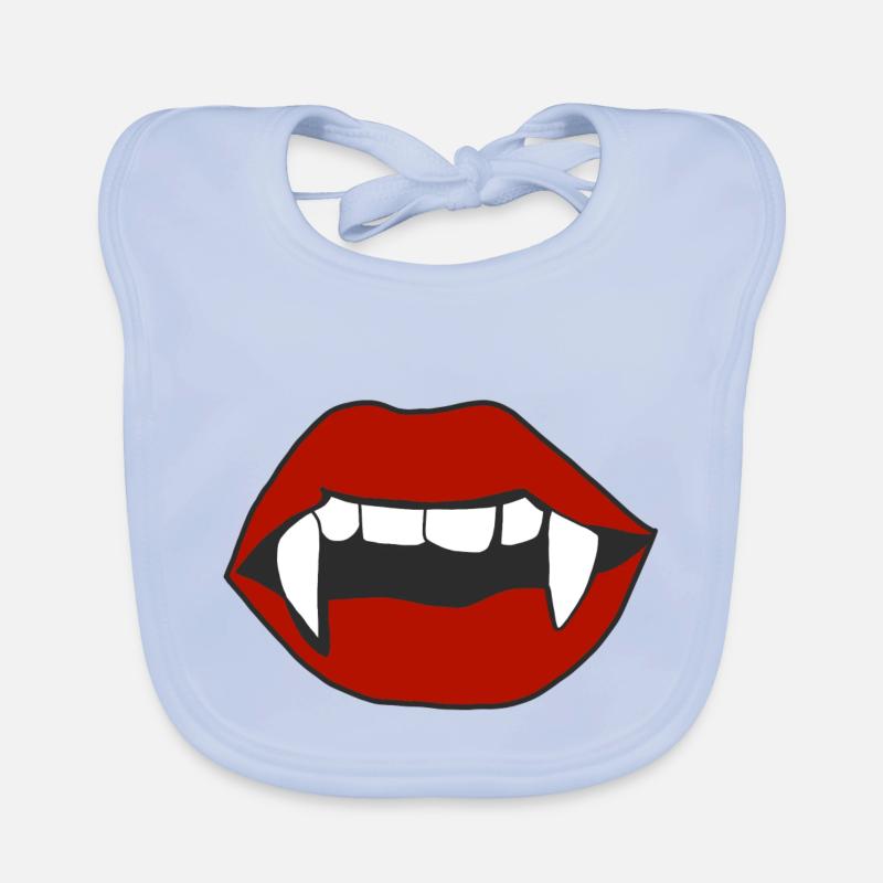 Vampire Halloween Lips Organic Baby Bibs