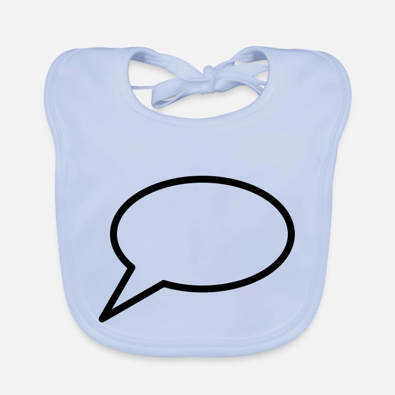 Speech bubble icon to personalize Organic Baby Bibs