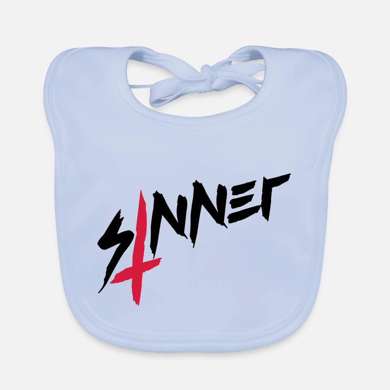 Sinner cross à l'envers Bavoir bio Bébé