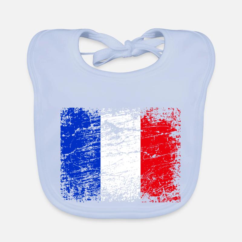 Drapeau français de style vintage Bavoir bio Bébé