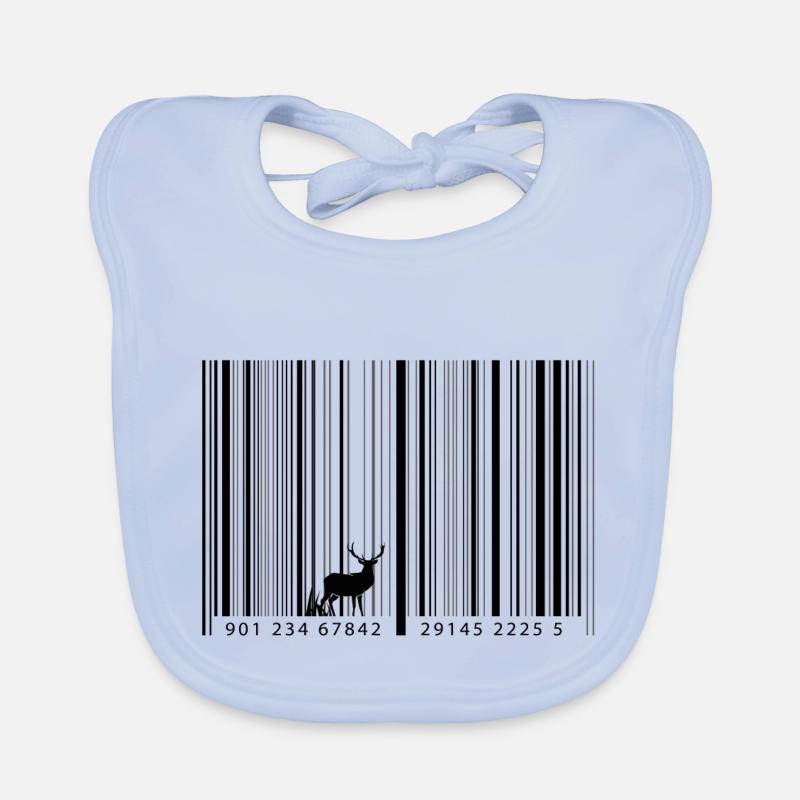 Barcode as a forest with a deer Organic Baby Bibs