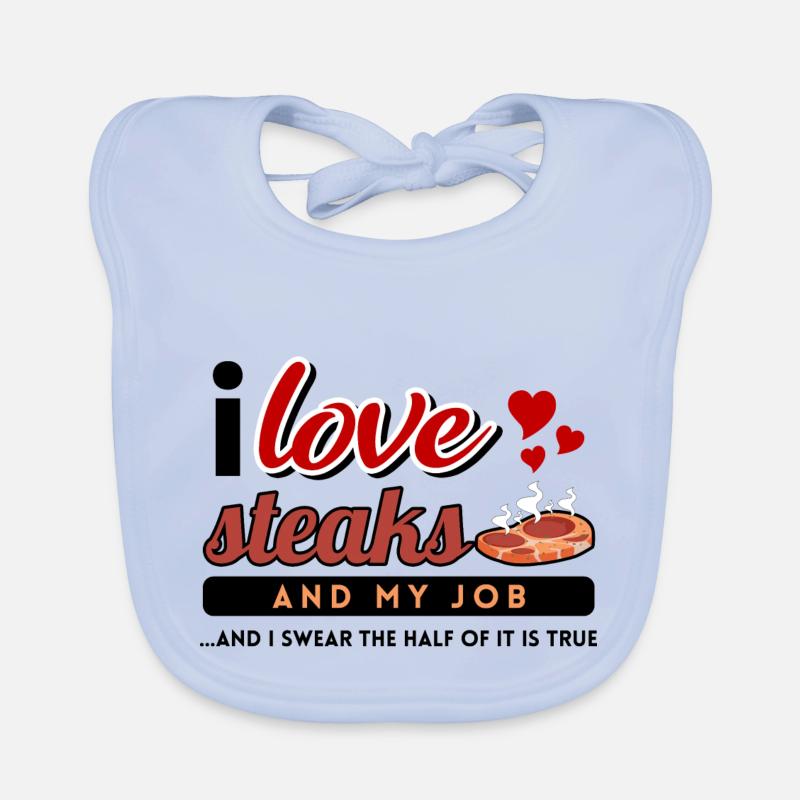 steak arbeit barbecue spruch essen handwerker net Baby Bio-Lätzchen