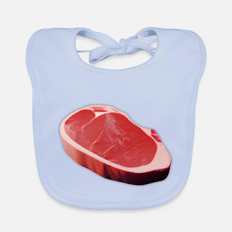 Comic Steak as 3D Art - Meat Gift Idea Organic Baby Bibs