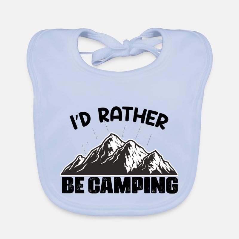 i'd rather be camping funny saying Organic Baby Bibs