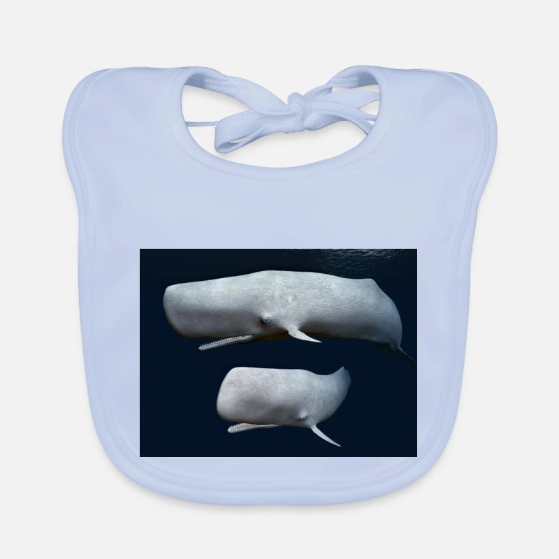 Deux cachalots, baleine, baleine Bavoir bio Bébé