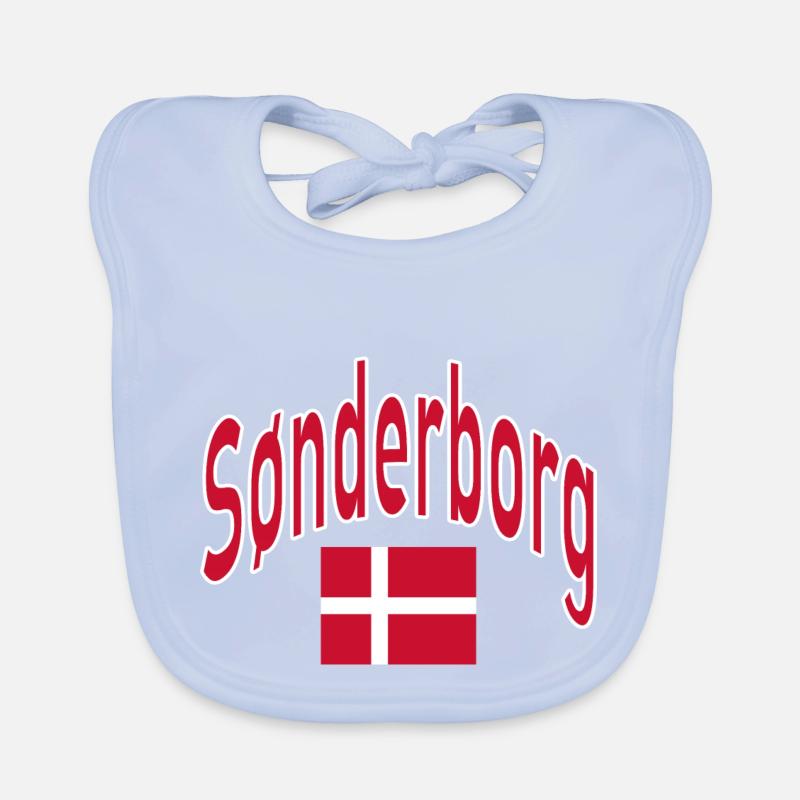 Drapeau de Sønderborg Danemark Bavoir bio Bébé
